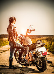 Image showing Biker girl