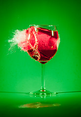 Image showing Glass with drink by bullet