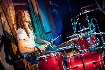 Image showing Playing drums