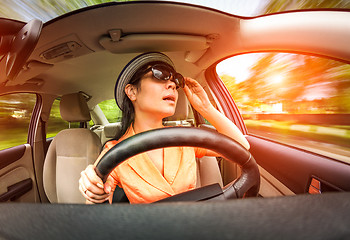 Image showing Women driving a car