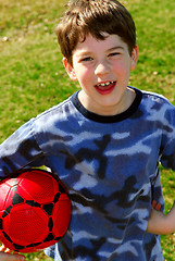 Image showing Boy with soccer ball