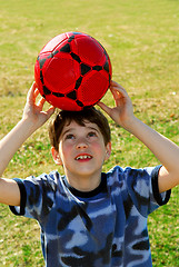Image showing Boy with soccer ball