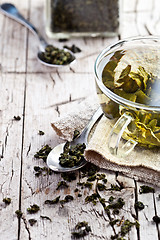 Image showing cup of green tea 