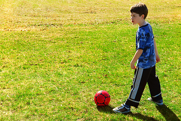 Image showing Playing soccer