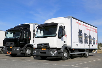 Image showing Two Renault Range D Trucks