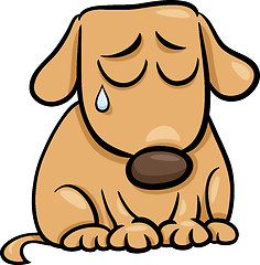 Image showing sad dog cartoon illustration