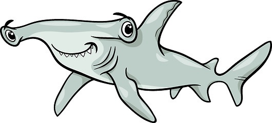 Image showing hammerhead shark cartoon illustration