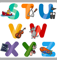 Image showing Education Cartoon Alphabet Letters for Kids