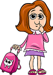 Image showing grade school girl cartoon illustration