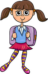 Image showing primary school girl cartoon illustration