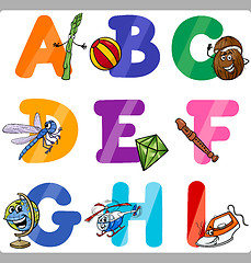 Image showing Education Cartoon Alphabet Letters for Kids