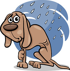 Image showing homeless dog cartoon illustration