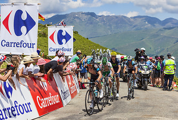 Image showing Cyclists on Col de Val Louron Azet