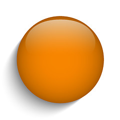 Image showing Orange Glass Circle Button on Orange Background