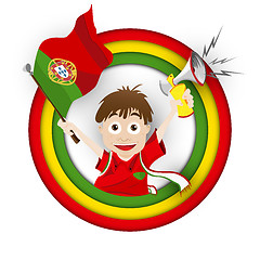 Image showing Portugal Soccer Fan Flag Cartoon