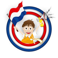 Image showing Netherlands Soccer Fan Flag Cartoon
