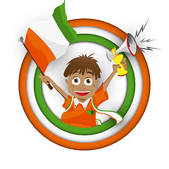 Image showing Ivory Coast Soccer Fan Flag Cartoon