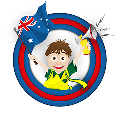 Image showing Australia Soccer Fan Flag Cartoon