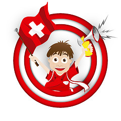 Image showing Switzerland Soccer Fan Flag Cartoon