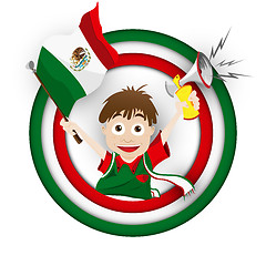 Image showing Mexico Soccer Fan Flag Cartoon