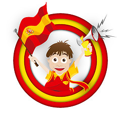 Image showing Spain Soccer Fan Flag Cartoon