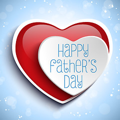 Image showing Happy Fathers Day Red Heart Background