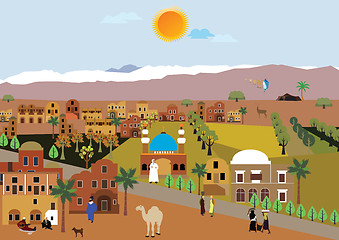 Image showing Peaceful Arab village In the desert 