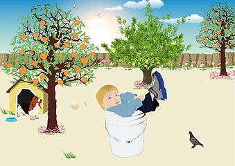 Image showing I'm stuck in a bucket 