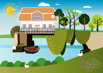 Image showing house over the water 
