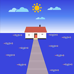 Image showing house in the Sea