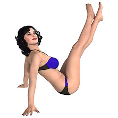 Image showing Pin Up Girl on White