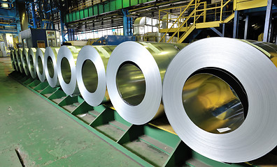 Image showing rolls of steel sheet