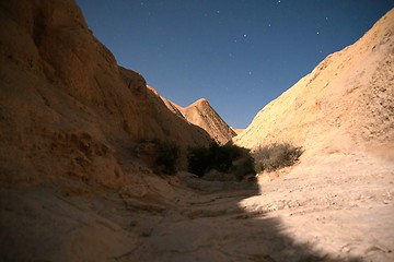 Image showing Hiking in night desert