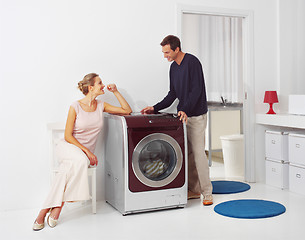 Image showing doing laundry at home