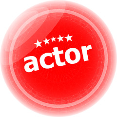 Image showing actor stickers set, icon button isolated on white