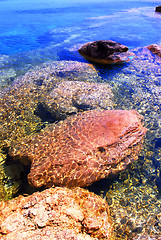 Image showing Rocks under water