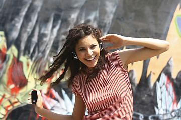 Image showing Brunette girl dancing