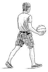 Image showing boy with a ball