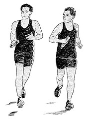Image showing jogging men