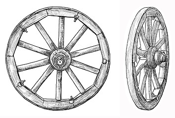 Image showing wooden wheel