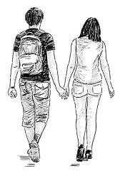 Image showing young couple at walk