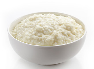 Image showing Bowl of rice flakes porridge