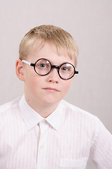 Image showing Twelve year old boy with glasses