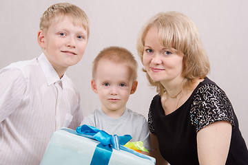 Image showing Portrait of a happy family with gifts