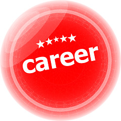 Image showing career word stickers red button, web icon button