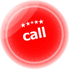 Image showing call word stickers red button, web icon button