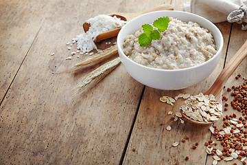 Image showing Bowl of various flakes porridge