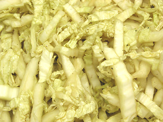 Image showing Cutted chinese cabbage in a close-up view