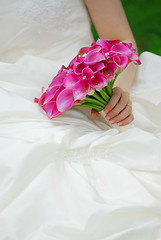 Image showing Bride with wedding bouquet