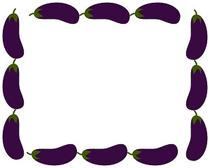 Image showing Eggplants as vegetable frame with white background